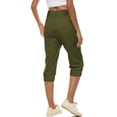thumbnail image 5 of LEEYNEER Womens Cargo Capris with Pockets Casual Drawstring High Waist Straight Leg Loose Fit Cropped Sweatpants Summer Workout Joggers S-5XL, 5 of 5
