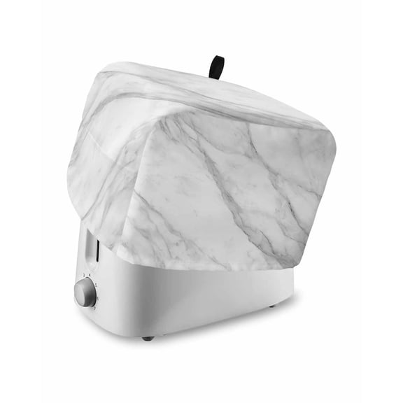 Marble Toaster Cover 4 Slice, Large Kitchen Appliance Covers, Modern Grey White Rock Monochrome Simple Toaster Oven Cover with Loop, Bread Machine Cover Polyester Dust Cover Protection