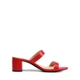 thumbnail image 2 of Sandalia DREAM PAIRS con Dos Tiras, Punta Abierta y Tacón Grueso Rojo, 2 of 6