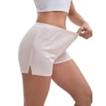 thumbnail image 4 of INSPIRE CHIC Mother's Day Women's Side Slits Ice Silk Knickers Loose Fit Mid-Waisted Full Coverage Solid Slip Shorts M Apricot, 4 of 5