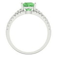 thumbnail image 4 of 3.36 ct Brilliant Princess Cut Green Zircon 14k White Gold Solitaire with Accents Engagement Bridal Wedding Ring Band Set size 3.5, 4 of 7