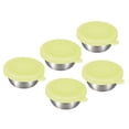 thumbnail image 1 of Juego de 5uds Envases para Aderezo Ensaladas, Acero Inoxidable 1,7 Oz con Tapas a Prueba Fugas Adecuado para Caja Almuerzo Picnic Viajes, Verde, 1 of 5
