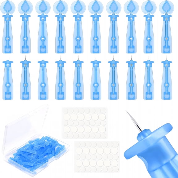 XIRQI 50 Pack Disposable Acne Pimple Popper Needles And 72 Dots Pimple Stickers,For Whitehead Acne Closed Mouth Needle (50 Pack)
