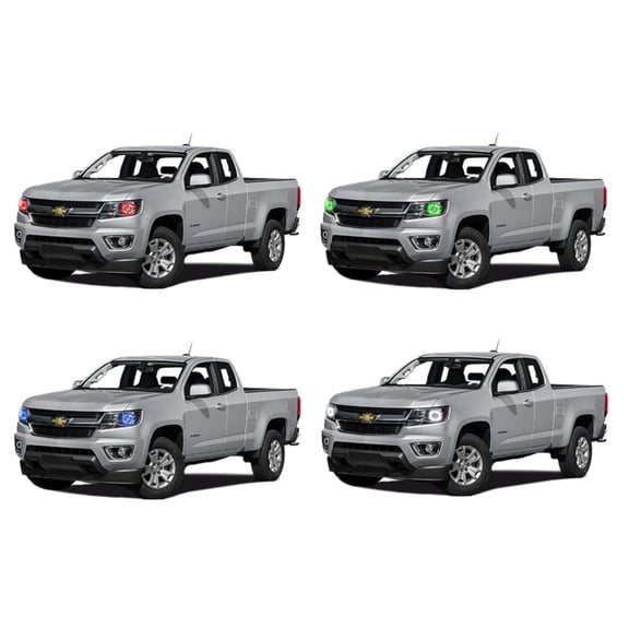 Flashtech LED RGB Multi Color Halo Ring Headlight Kit for Chevrolet Colorado 15-16 V.3 Fusion Color Change
