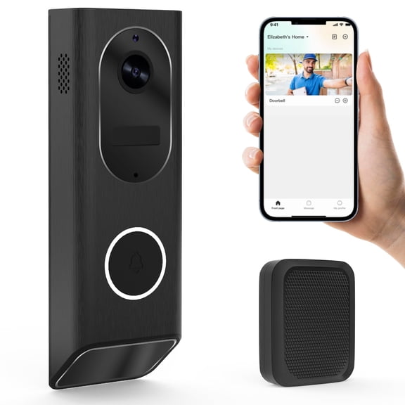 Smart Video Doorbell Camera, 2.4GHz WiFi Doorbell with 1080P HD