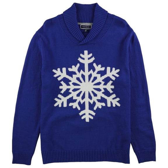 Club Room Mens Snowflake Pullover Sweater, Blue, X-Large