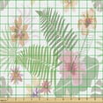 thumbnail image 2 of Ambesonne Botanical Fabric by the Yard Upholstery, Flowers and Ferns Pattern, 1 Yard, Pale Pink Peach, 2 of 5