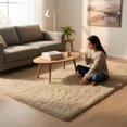 thumbnail image 2 of Fluffy Shag Area Rug Extra Long Pile Anti-Slip Soft Bedroom Living Room Decor, 2 of 5