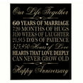 thumbnail image 1 of 60th Wedding Anniversary Wall Plaque - Our Life Together - 12x15 (Black-Solid), 1 of 1