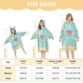 thumbnail image 4 of FORMRS Wearable Blanket Hoodie with Sleeves for Kids Cozy Flannel Sweatshirt, Blue Beach Pattern, 4 of 7