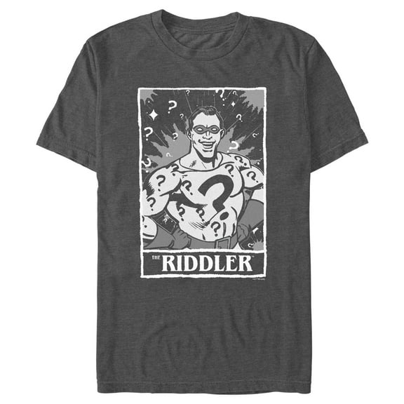 Men's Batman Riddler Tarot Graphic Tee Charcoal Heather Large