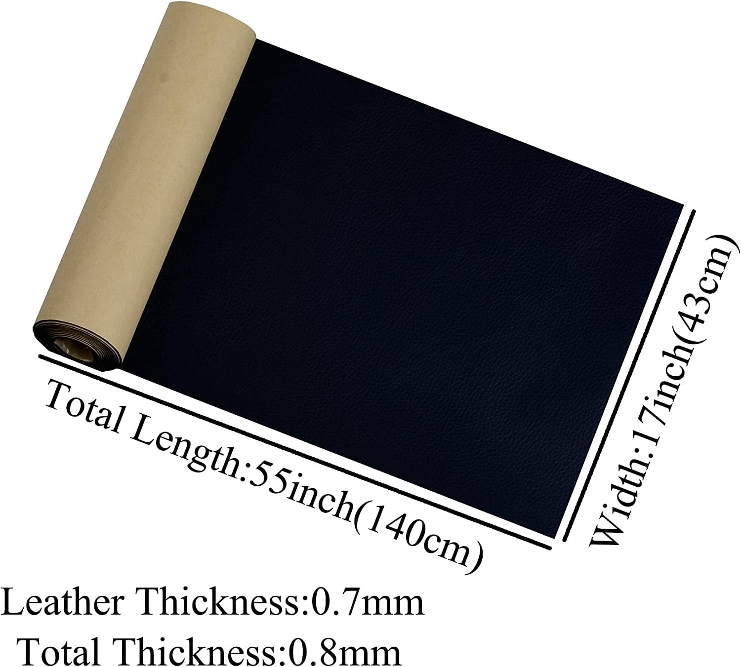 Lingsheng Leather & Vinyl Repair Patch Kit - 17x55 inch Large Self-Adhesive Fabric Fix for Couches, Sofas, Car Seats, Furniture Fix, Cuttable, Brown C