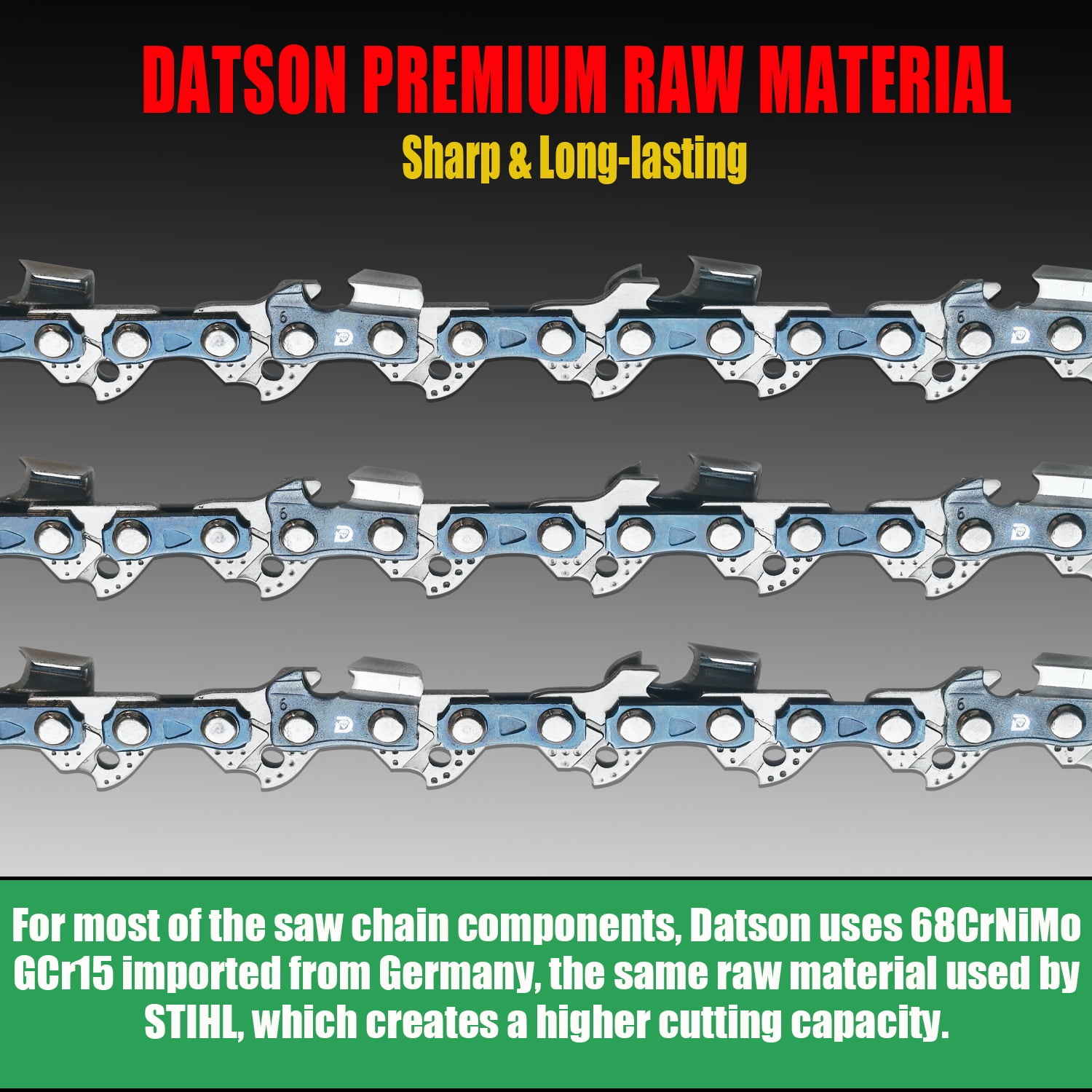 3Pcs 14 Inch Chainsaw Chain 3/8" LP Pitch .043" Gauge 52 Drive Links for EGO CS1400 CS1401 Makita XCU03 XCU04 XCU08 KOBALT KCS 4040-06 Worx WG384.9 for Makita E-00228, R52