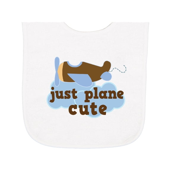 Inktastic Airplane Just Plane Cute Baby Terry Cloth Bib