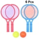thumbnail image 3 of 2 juegos de raquetas de tenis para niños de tamaño pequeño, juego de raqueta de tenis de plástico para jardín de infantes con 4 pelotas de tenis para niños y niñas (rojo + azul), 3 of 5