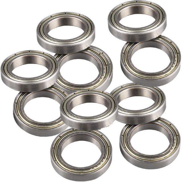 10 x 6803ZZ-2RS Rodamientos de bolas de ranura profunda, rodamientos de alta velocidad con cubierta de hierro de doble cara de una hilera, 17 mm × 26 mm × 5 mm
