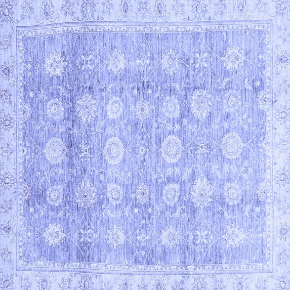 Ahgly Company Machine Washable Indoor Square Oriental Blue Traditional Area Rugs, 3' Square