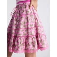 thumbnail image 5 of Free Assembly Women's and Women’s Plus Tiered Cotton Mini Skirt with Lace Trim, Sizes XS-4X, 5 of 6