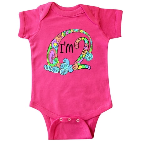 

Inktastic I m 2 Second Birthday Rainbow Swirls Gift Baby Boy or Baby Girl Bodysuit