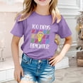 thumbnail image 2 of XEGLSBU Shirts for Girls 14-16 Trendy Kids Unisex Graphic Letter Print Short Sleeve T Shirt for Back to School Casual Comfort Tee Purple Size 12-13 Years, 2 of 4