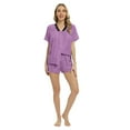 thumbnail image 5 of Two Piece Outfits for Women Casual Shorts Set Short Sleeve S-XXL - Womens Pajama Set with Short Sleeve Button-up Shirt and Shorts, 5 of 6