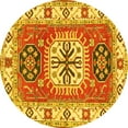 thumbnail image 1 of Ahgly Company Indoor Round Persian Yellow Traditional Area Rugs, 6' Round, 1 of 4