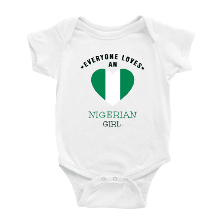 

Everyone Loves an Nigerian Girl Cute Baby Romper Bodysuit For Boy Girl (White 12-18 Months)