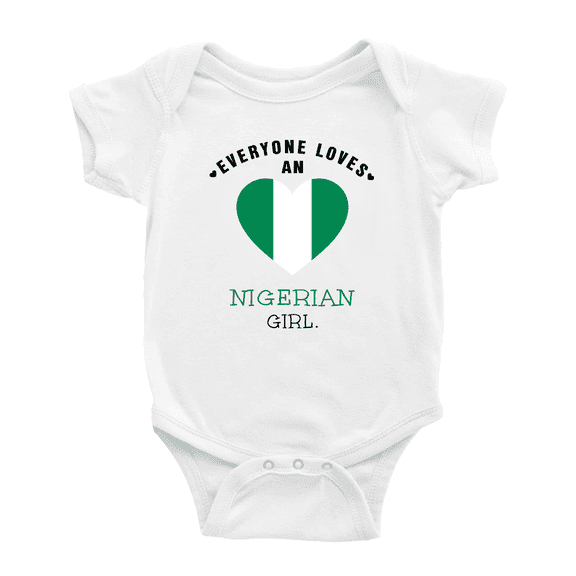 Everyone Loves an Nigerian Girl Cute Baby Romper Bodysuit For Boy Girl (White, 18-24 Months)