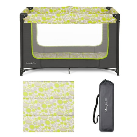 Dream On Me Zodiak Portable Play Yard With Carry Bag, Grey/Green