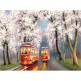 thumbnail image 1 of Kit de pintura de diamantes (DB5143) Sakura tranvía tren completo redondo resina Rhinestone imagen 20X30cm FLhrweasw Nuevo, 1 of 1