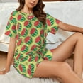 thumbnail image 4 of Sikiie Summer Watermelon Womens Pajama Sets Short Sleeve Top With Pants Sleepwear 2 Piece Lounge SetLarge, 4 of 6