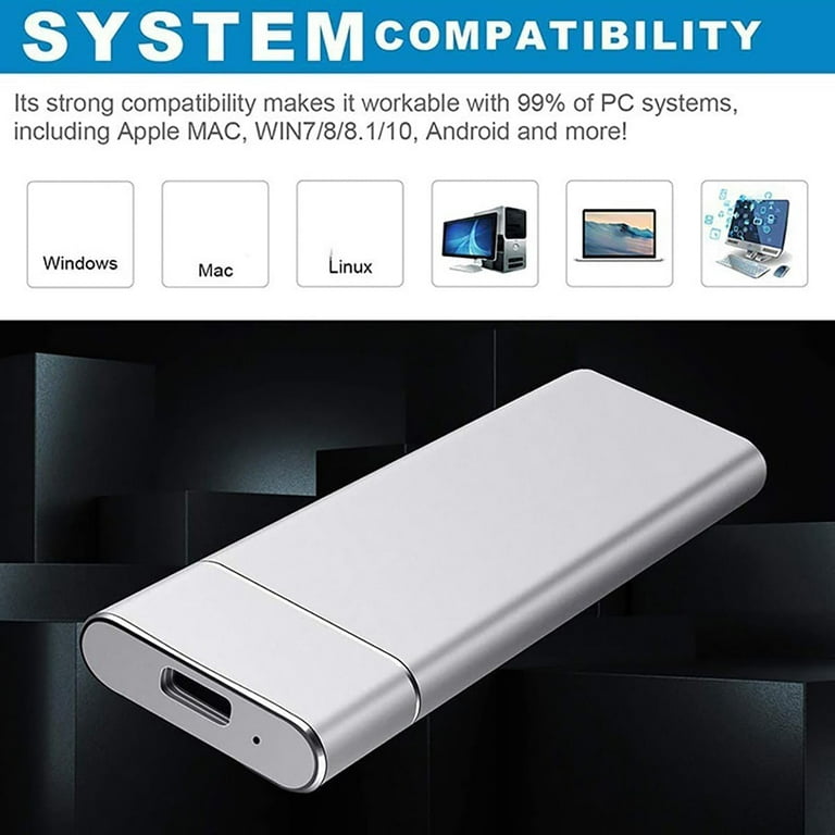 High Speed Mini External Hard Drive SSD USB 3.0 Portable External Solid  State Drives TYPE-C Mobile SSD
