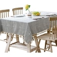 thumbnail image 3 of Zhuge Cotton Linen Square Tablecloth Tassel Plaid Table Cloth for Dining Kitchen Room Tabletop Decoration, 52" x 52", 3 of 5