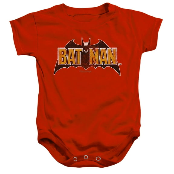 Batman Vintage Bat Logo On Red Unisex Infant Snap Suit for Baby (6 Months) Red