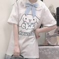 thumbnail image 3 of Kawaii Sanrio Cinnamoroll T-shirt Girl Cute Style Cartoon Summer Mid Length Loose Cotton Girl Heart Short Sleeve Bottoming Shirt G, 3 of 4