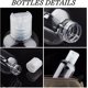 thumbnail image 3 of Paquete de 8 botellas de plástico PET transparentes rellenables de 200 ml (6.7 oz) para viajes, con tapa abatible a presión., 3 of 9