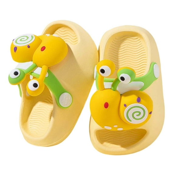 HNMKIU Boys Slippers for Toddlers Soft Breathable Summer Shoes Lightweight Kids Sandals Indoor Outdoor Comfortable Baby Slides Toddler Slippers Boys 6 Months to 5 Years Yellow-B,2-2.5 Years