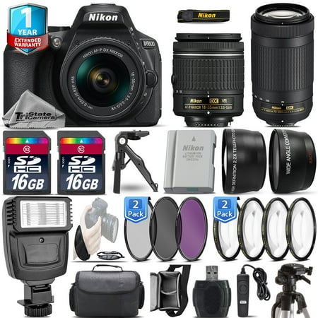 Nikon D5600 DSLR Camera + 18-55mm VR + Nikon 70-300 + EXT BATT + 1yr Warranty
