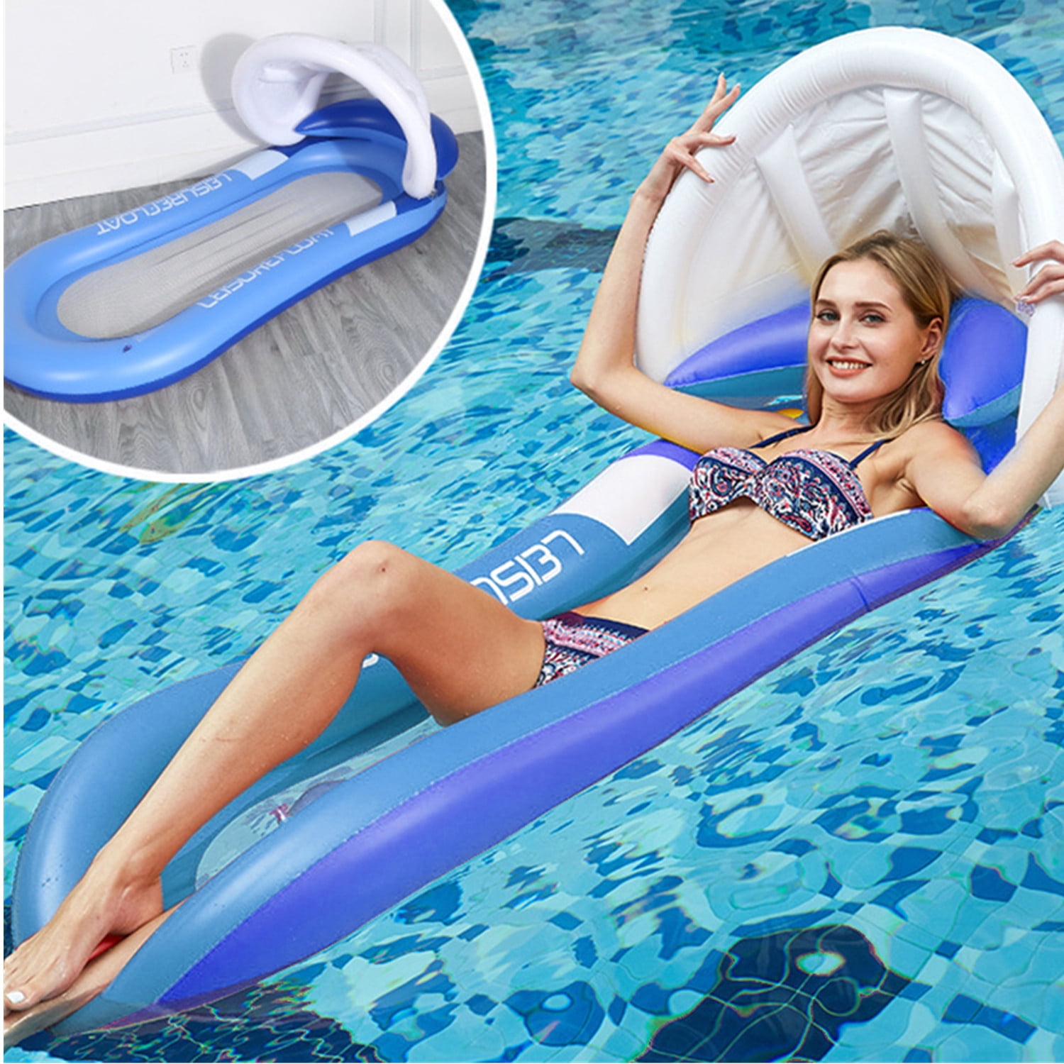 INFLATABLE Lounger Sun Tanning Mattress Bed Pillow Beach Pool Float Lilo Lounge 
