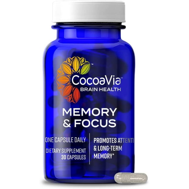CocoaVia Memory & Focus Brain Supplement, 30 Day, Cocoa Flavanol Blend