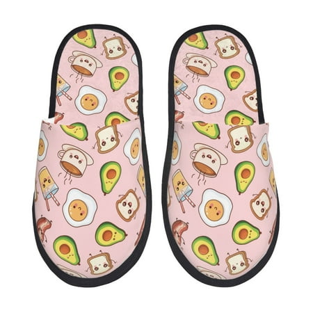Balery Breakfast Slient Indoor Furry Fleece Comfort House Shoes Soft Non-Slip Home Shoes Cotton slippers House Slippers-- Medium