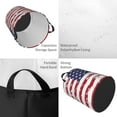 thumbnail image 4 of LNWH Laundry Basket, Abstract Red US Stars Flags Pattern Foldable Laundry Hamper With Handles Waterproof, Small, 4 of 8
