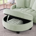thumbnail image 5 of 32'' Love Seat Couch with Irregular Armrests and Backrests, Double Sofa Chaise Lounge with Storage Footrest, Two-Seater Sofa with Throw Pillows, Living Room, Bedroom, Easy Assembly, Cyan, 5 of 9