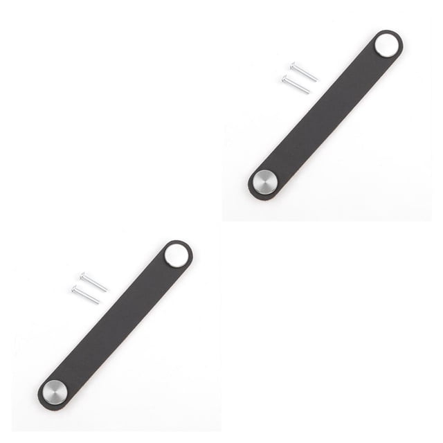 Toystoory Manijas de puertas de cuero Gabinetes Tiradores de cajones Herrajes para perillas de puertas Negro 2piezas Toystoory CBP209989