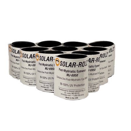 Optigear Solar-Rolz™ | Pack of 100 | 100% UV Protection | Eye Dilation | Adults & Children | No Adjustment Needed