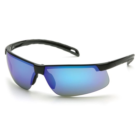 Pyramex Safety Ever-Lite SB8665D Black Frame/Ice Blue Mirror Lens
