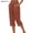 Brown, variant on Nymphenshire Womens Capri Pants 7/8 Length Linen Button Elastic Waist Casual Cropped Pants Loose Fit Summer Beach Comfortable Bottoms White