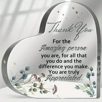 Acrylic Thank You Plaque With Quotes - Desktop Decor For Appreciation Gifts 3.9X3.9 Inch Tabletop Ornament For Office Home Or Holiday Decorations Decor | Floral Motif | Decorative Piece