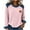 Pink, variant on Atogsazn Women's Knitted Sweater Casual Crewneck Long Sleeve Pullover Denim Patchwork Sweatshirt Tunic Top Outfit Blue XXL Fashion