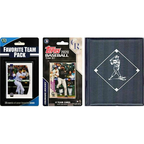 C&I Collectables 2020ROCKIESTSC MLB Colorado Rockies Licensed 2020 Topps Team Set & Favorite Player Trading Cards Plus Storage Album